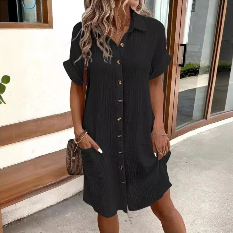 Zomerjurk dames met knopen en zakken