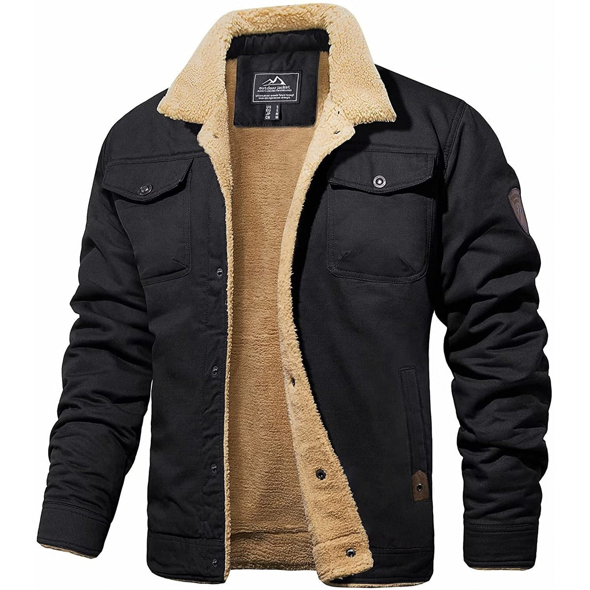 Heren Bomberjacket met teddyvoering en kraag