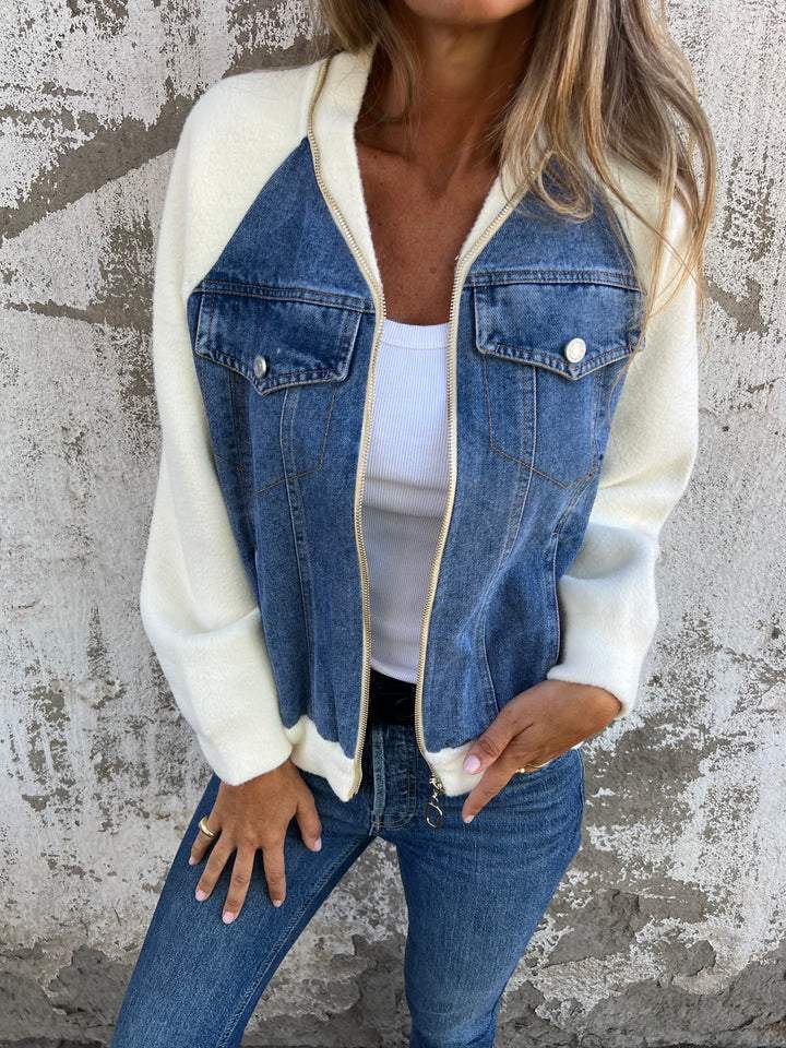 Dames Stijvolle Denim Jacket met rits