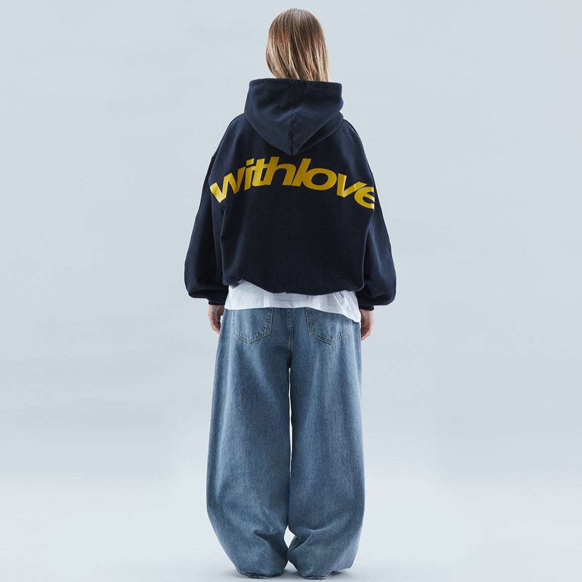 Oversized 'withlove' Hoodie en print