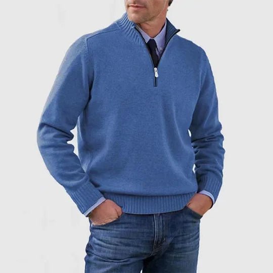 Joris - Klassieke half-zip trui voor heren Close Up