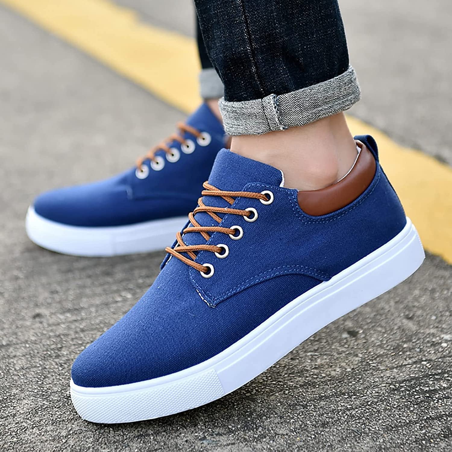 Joris - Stoere canvas sneakers met witte zool voor heren Full