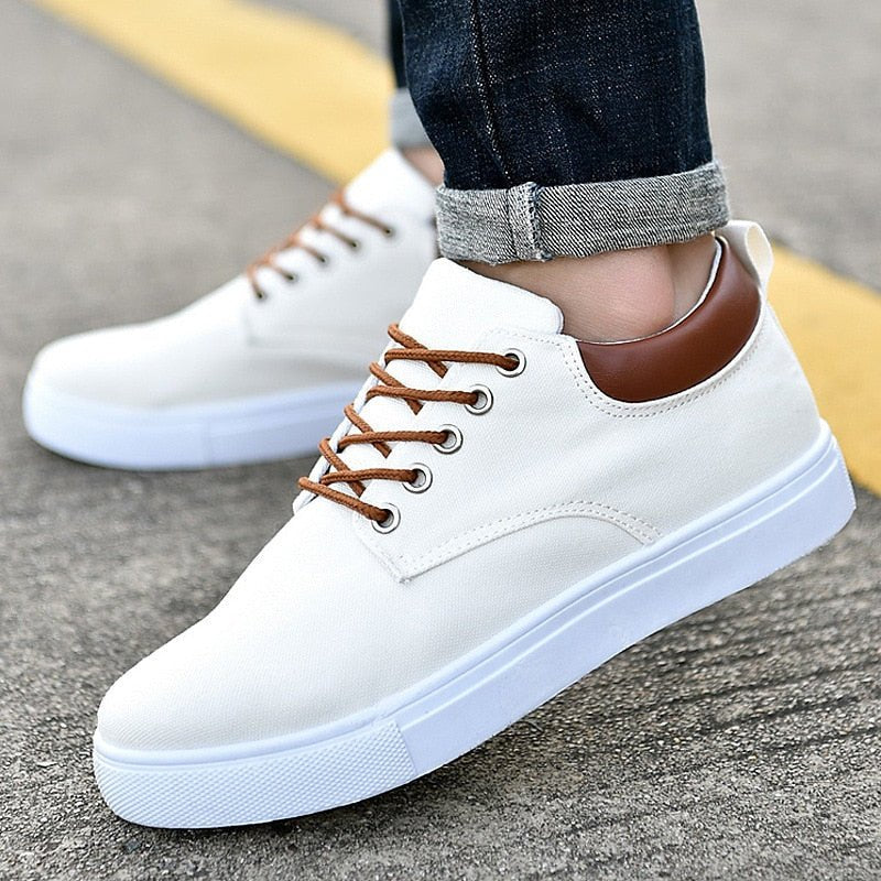 Joris - Stoere canvas sneakers met witte zool voor heren Side