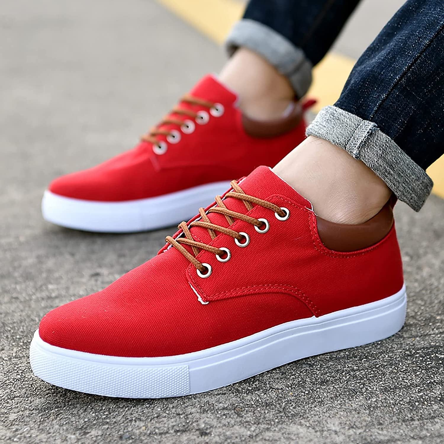 Joris - Stoere canvas sneakers met witte zool voor heren View 21