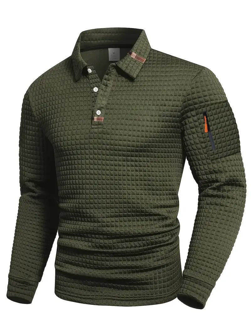 Luuk - Casual longsleeve polo voor heren Detail