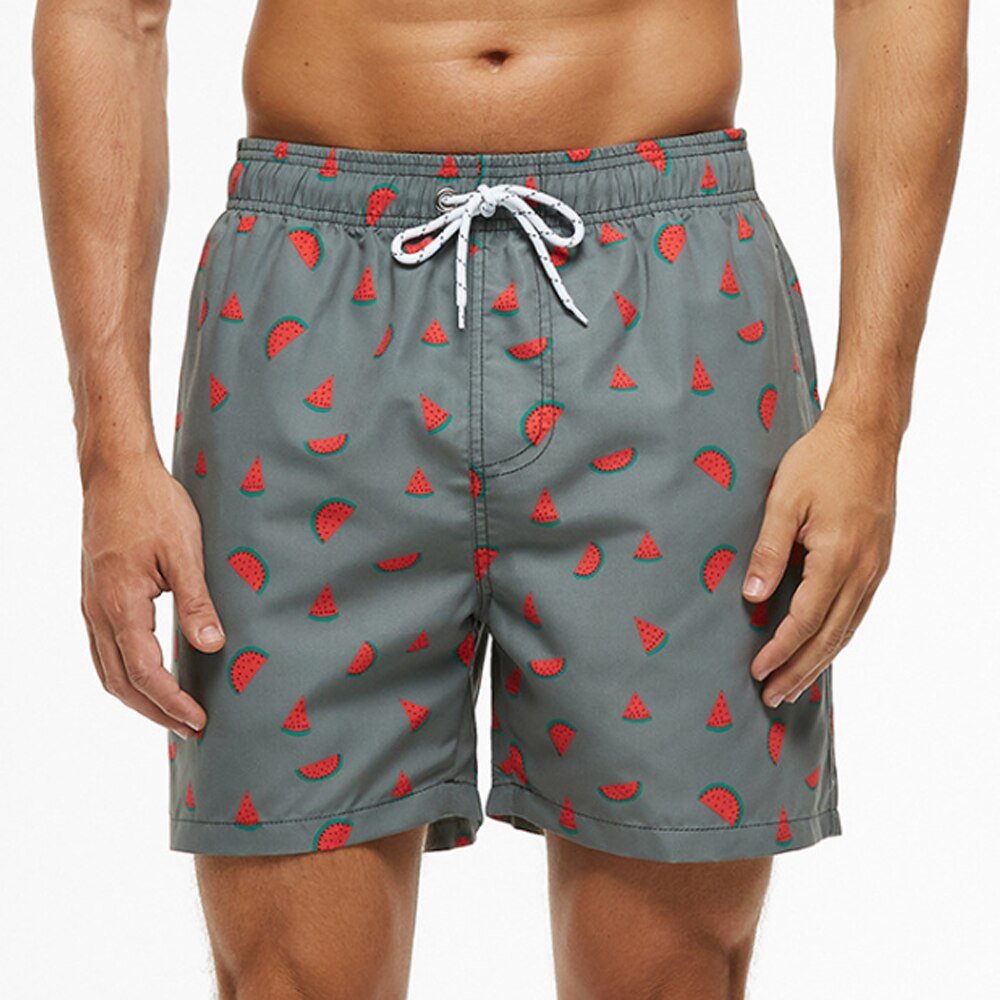 Luuk - Sneldrogende zomerse zwembroek met bananenprint voor heren Close Up