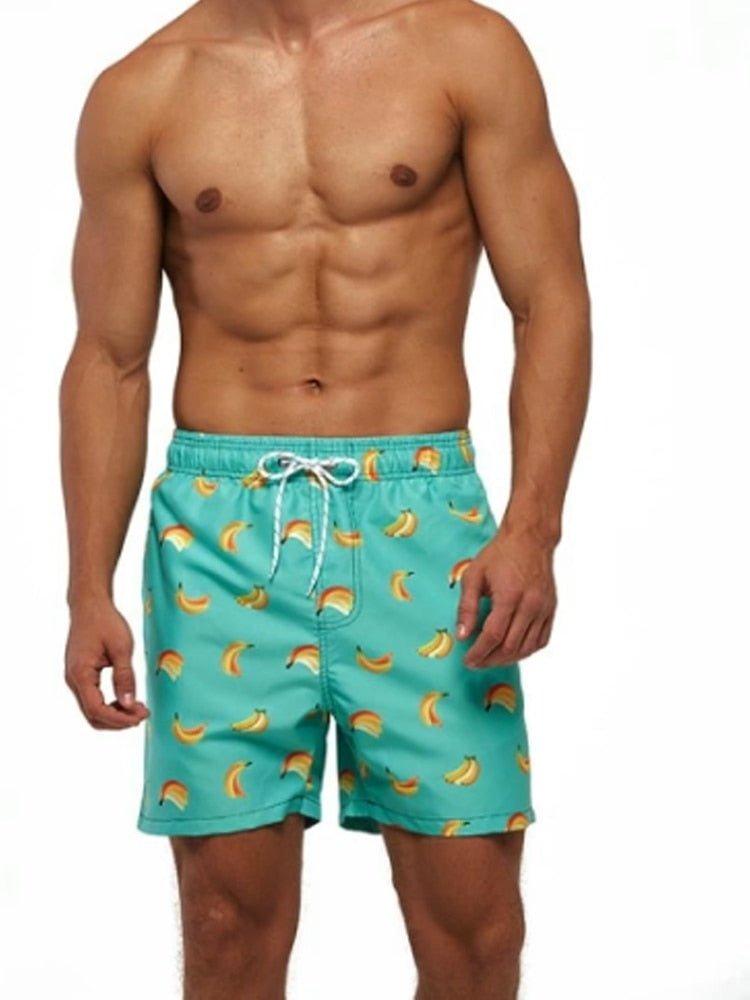 Luuk - Sneldrogende zomerse zwembroek met bananenprint voor heren Hero