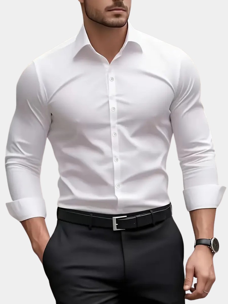 Maarten - Ademend slim fit overhemd met lange mouwen voor heren Hero