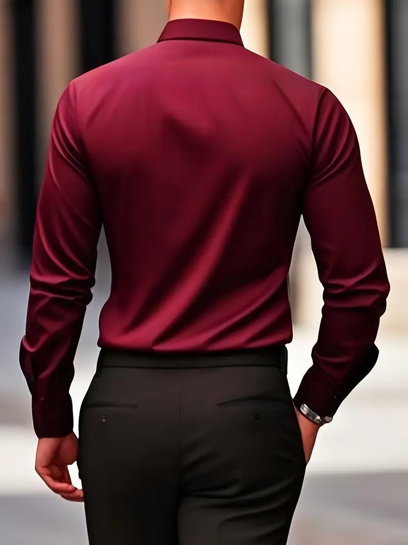 Maarten - Ademend slim fit overhemd met lange mouwen voor heren View 13