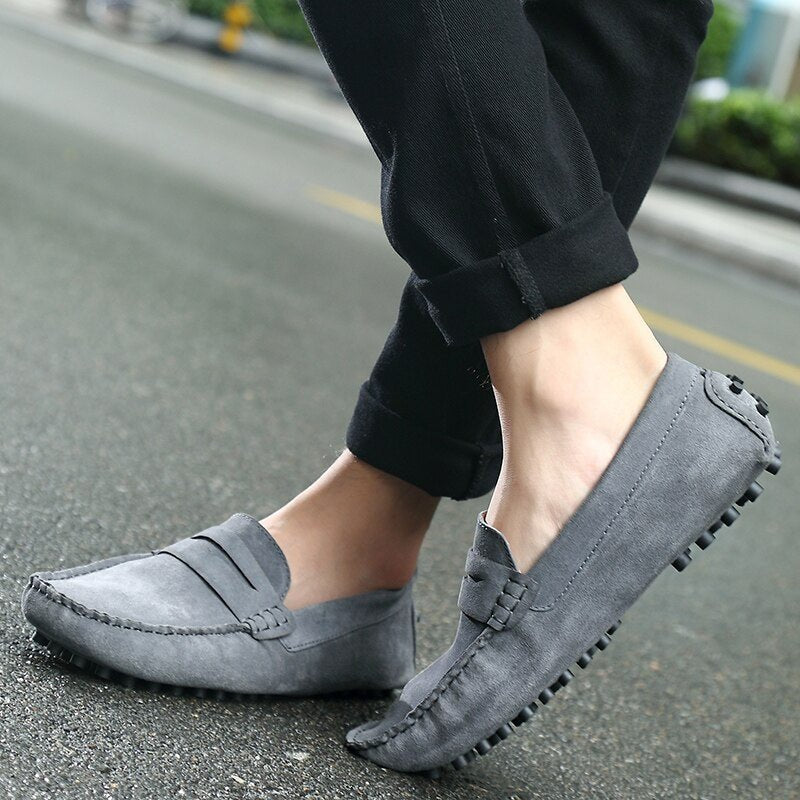 Maarten - Casual suède loafers met penny strap voor heren Back