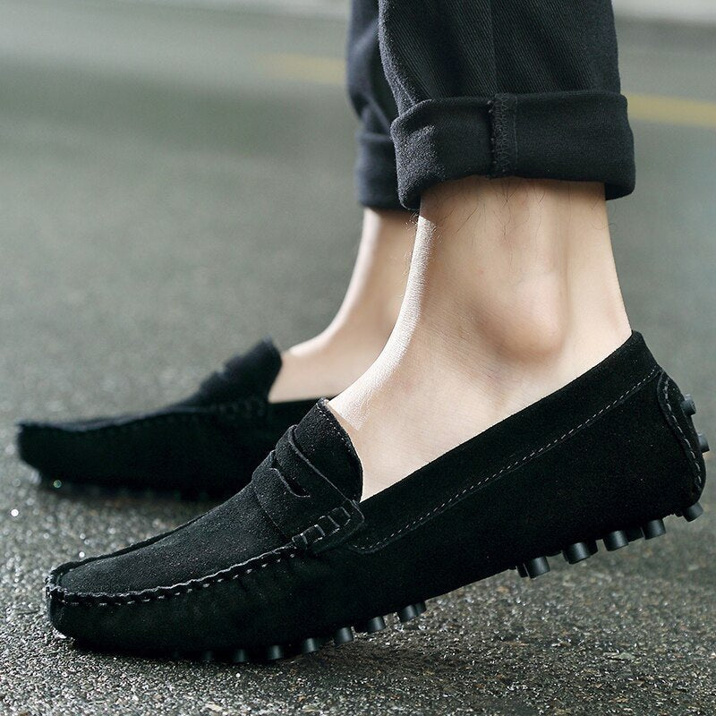 Maarten - Casual suède loafers met penny strap voor heren Front