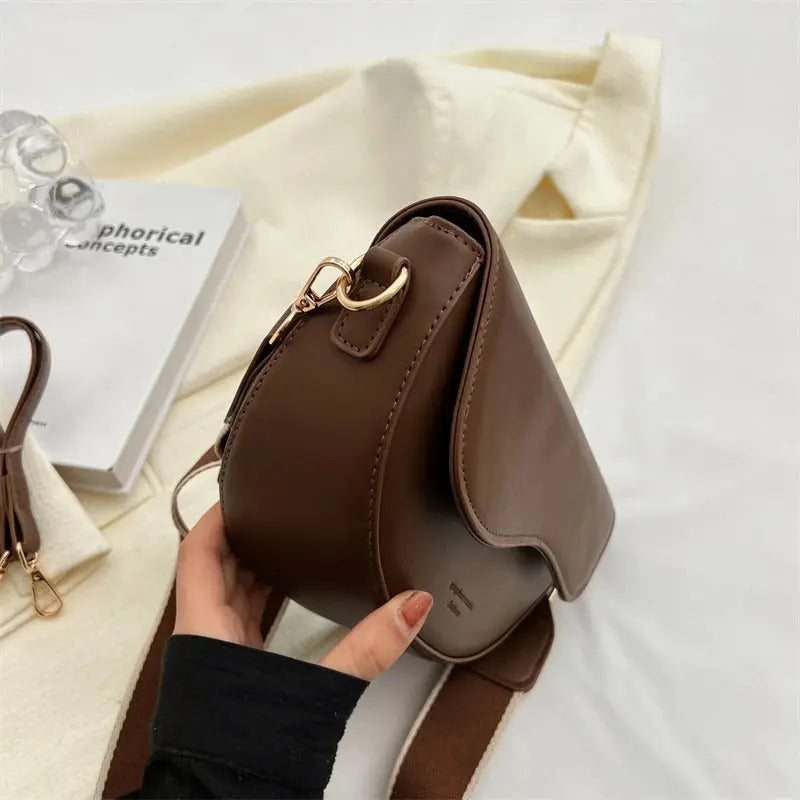 Leren Schoudertas dames halfrond model