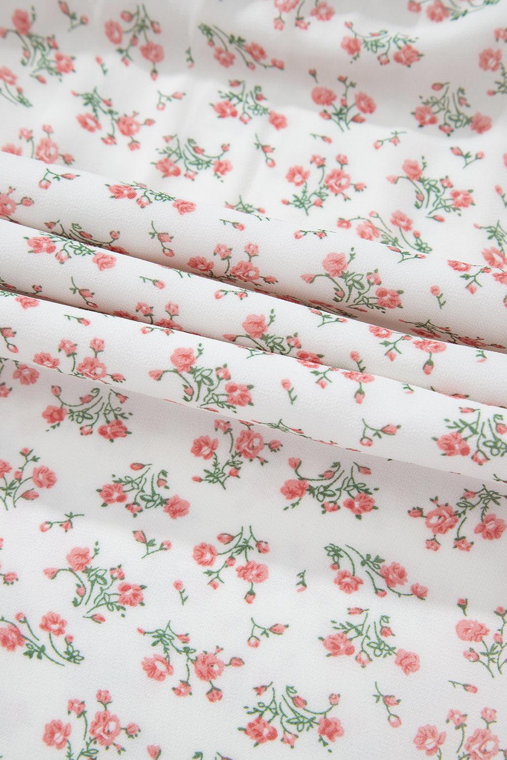 Midi Jurk met Bloemenprint en Ruches