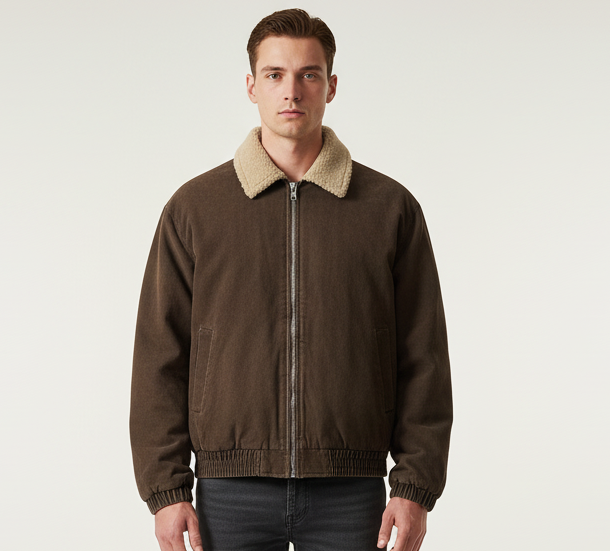 Vintage Fleece Jas Heren met Teddykraag