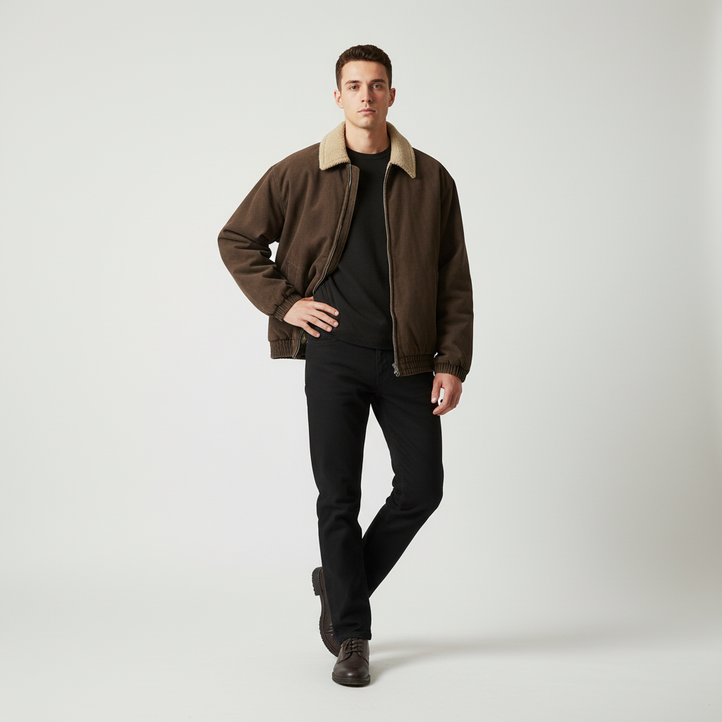 Vintage Fleece Jas Heren met Teddykraag