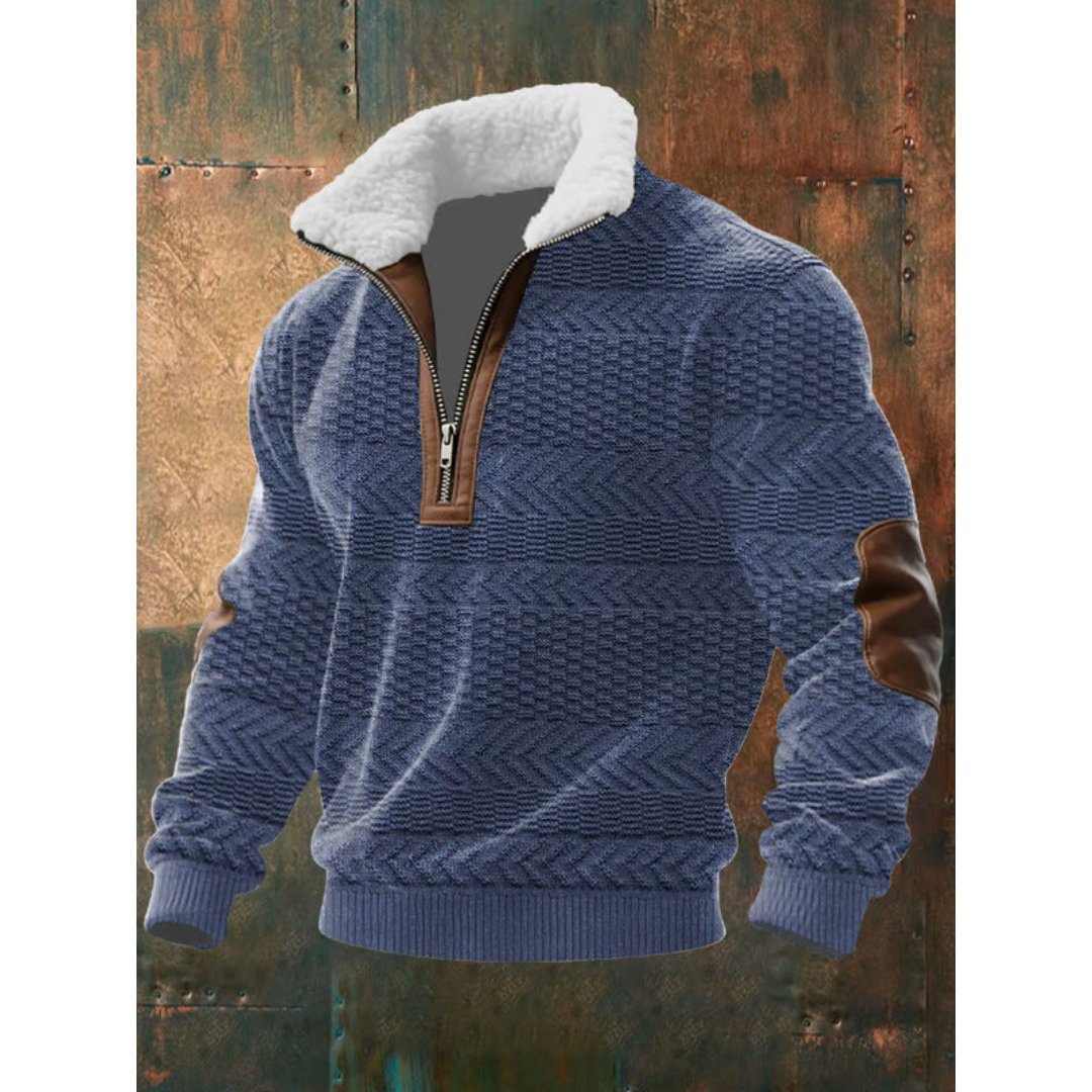 Niels - Comfortabele half-zip trui met sherpa kraag voor heren View 13