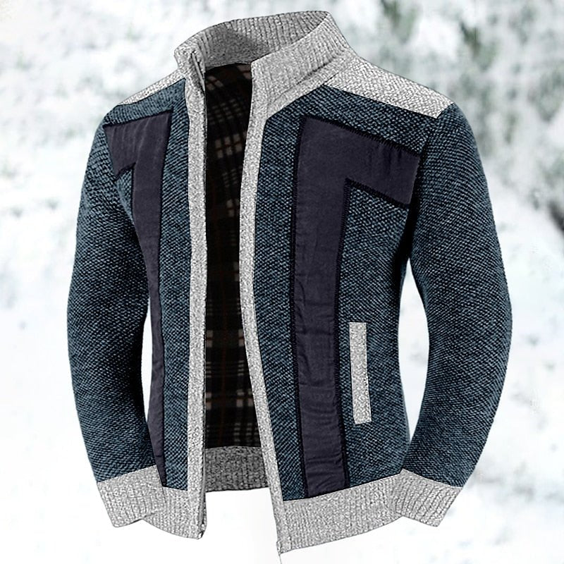 Niels - Warm wollen vest met rits voor heren Back
