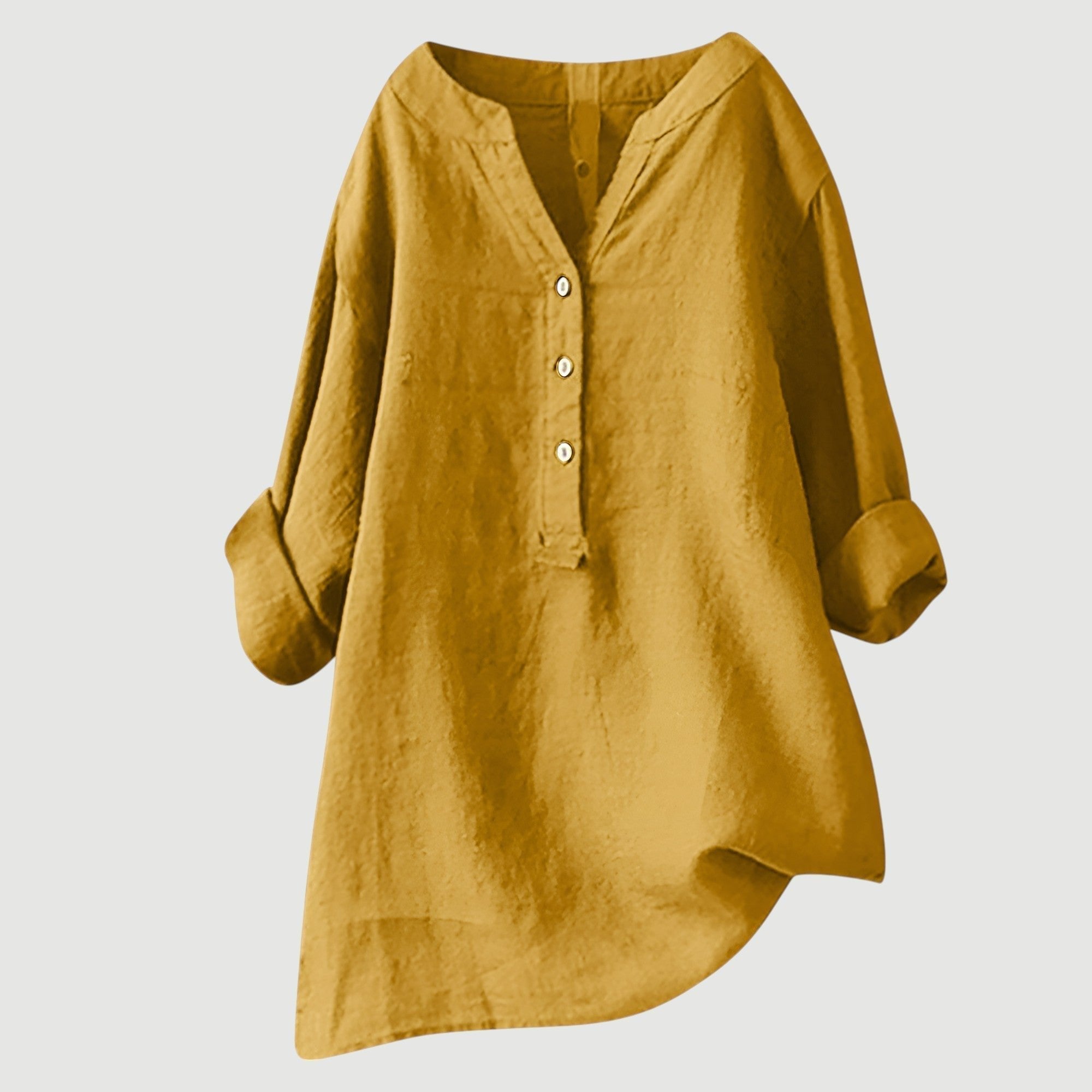 Roos - Klassiek overhemd met asymmetrische zoom voor dames Alternate
