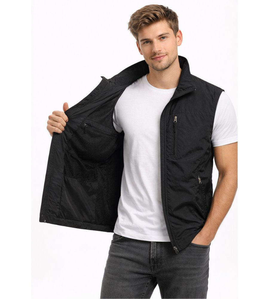 Ruben - Luchtige outdoor bodywarmer met rits voor heren Angle