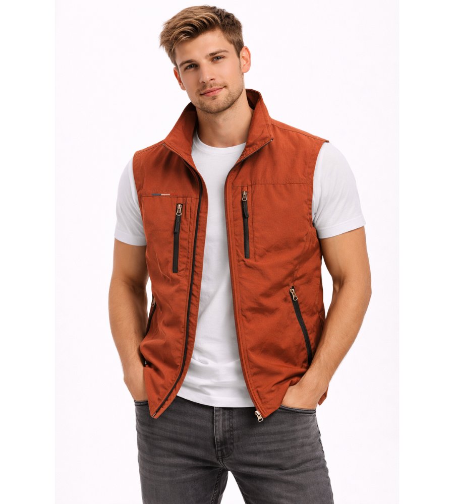 Ruben - Luchtige outdoor bodywarmer met rits voor heren Close Up