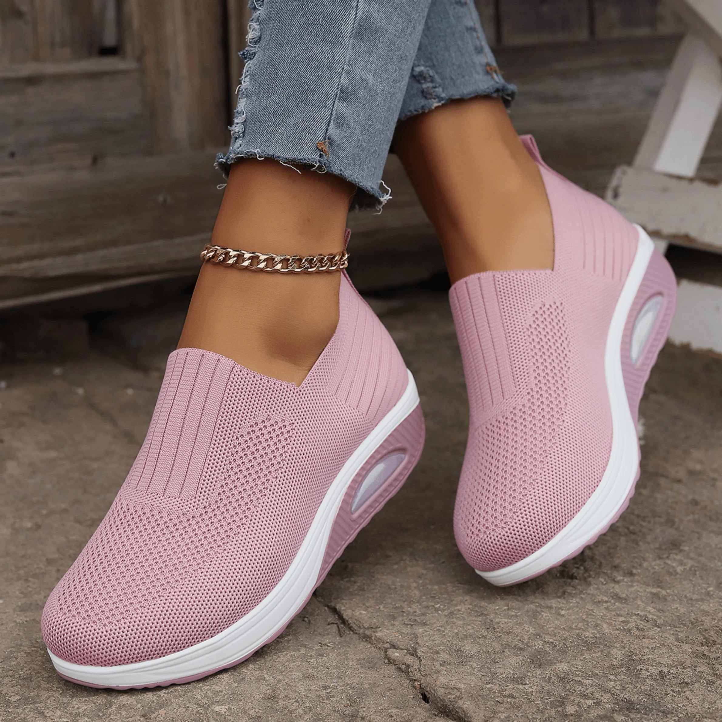 Silke - Sportieve ademende instapsneaker voor dames Back