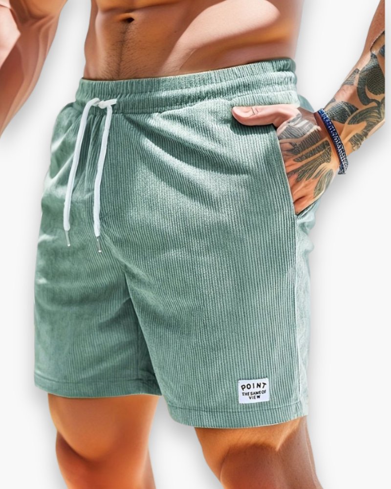 Stef - Casual ribcord herenshorts met zakken Back