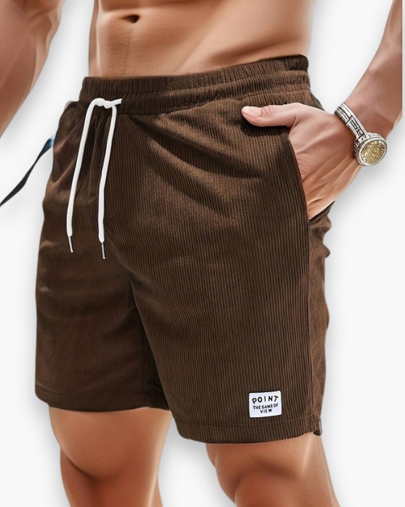 Stef - Casual ribcord herenshorts met zakken Side