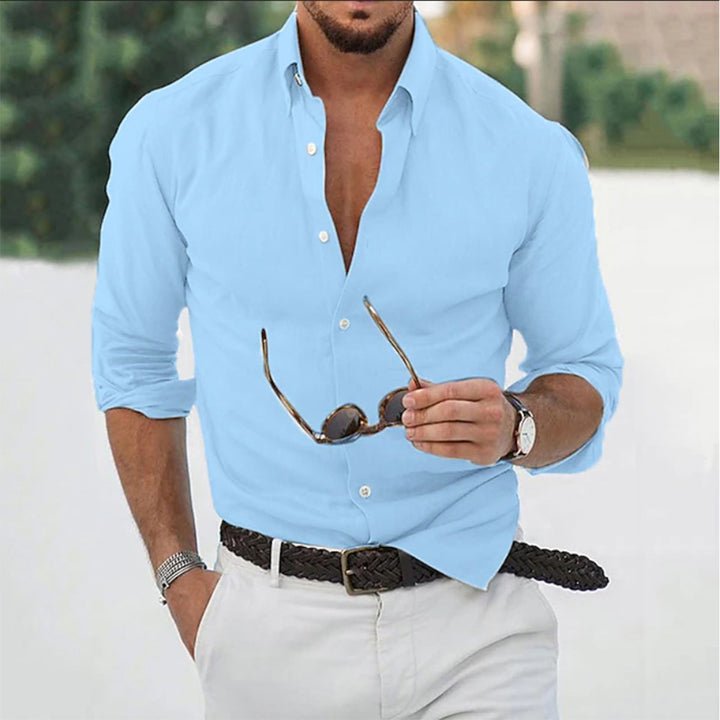Stef - Casual slim fit herenoverhemd met lange mouwen Front