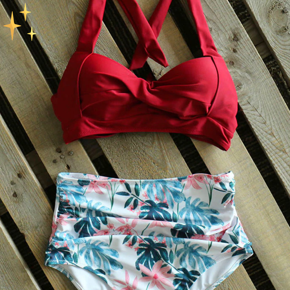 Sophie | Bikini set met hoge taille broekje en top