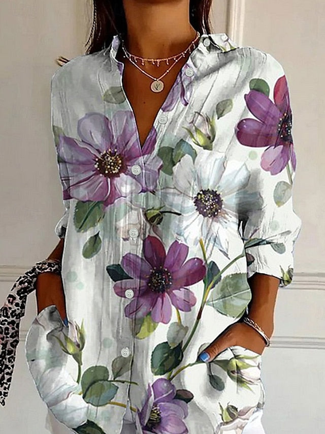 Elegante Strepen Blouse Met Knopen